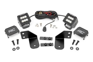 Polaris Ranger Crew XP 1000 NorthStar Edition Trail Boss LED Light - Rear - Rough Country - RR Cage Mount Flood Pair - Black - '21-'23